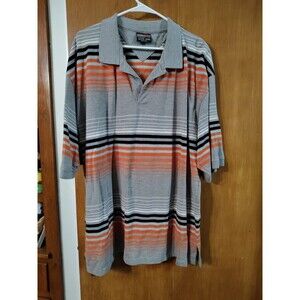 Indigo 30 Casual Polo Style Stripe Dress Shirt Size 3XL XXXL